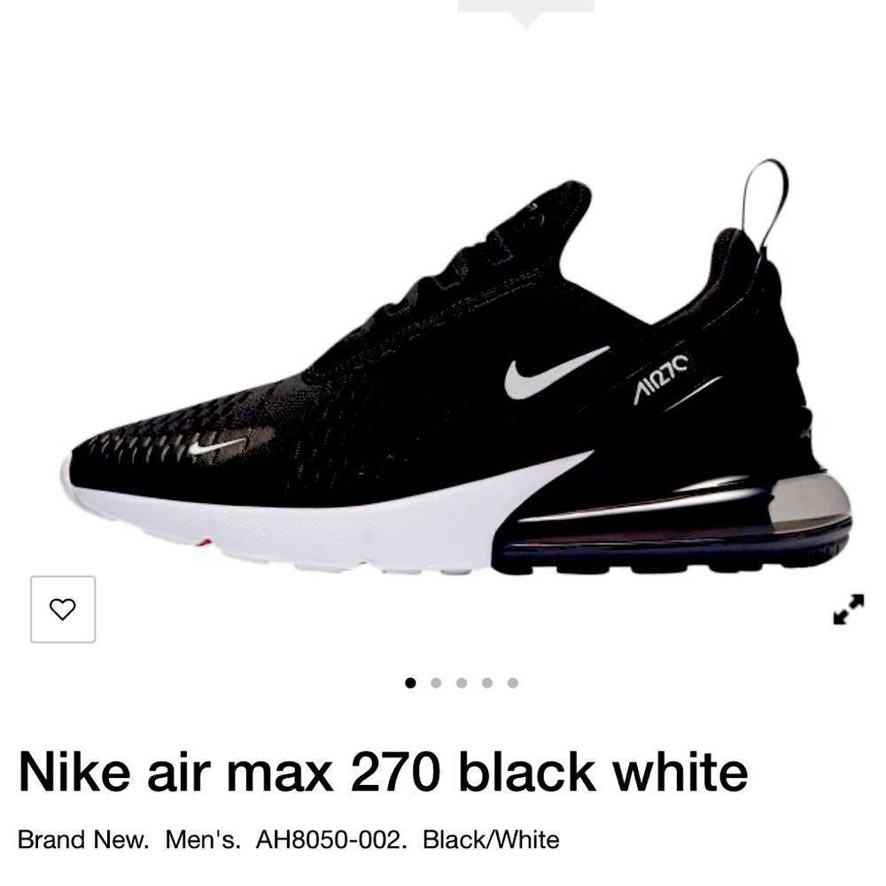Nike air max 270 black white